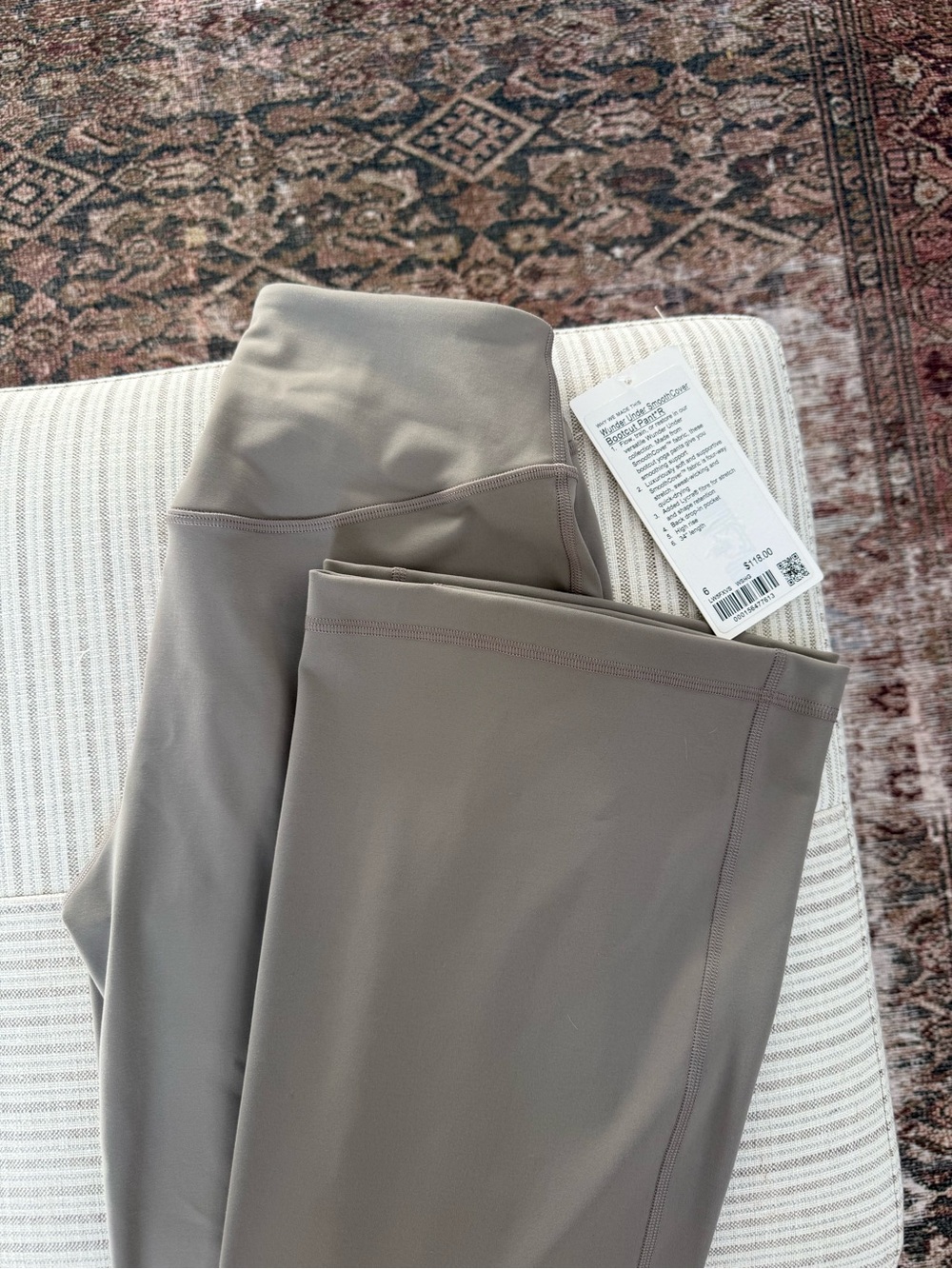 Lululemon Wunder Under High-Rise Bootcut Leggings in Taupe Gray